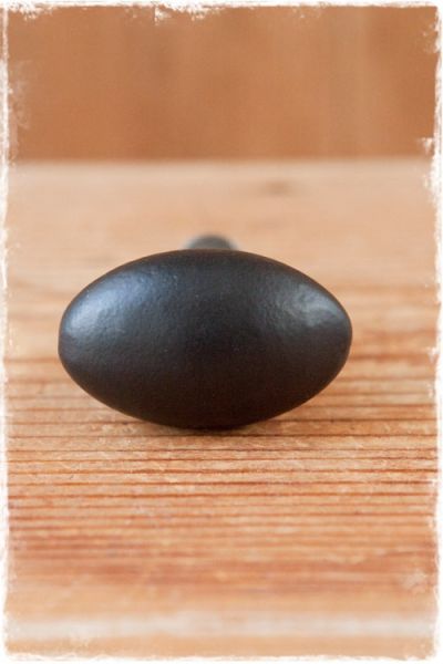 ovale deurknoppen - zwart (51mm)