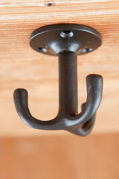 Plafondhaak 3 haken - zwart (5cm)