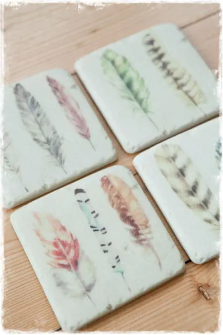 Blad Drink Onderzetters Set van 6, PU Lederen Decoratieve Housewarming Gift voor Home Decor