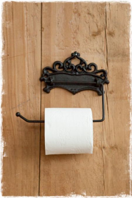 Een zin Omtrek halfrond Zwarte wc-rolhouder brocante landelijke stijl | Jan&Juup